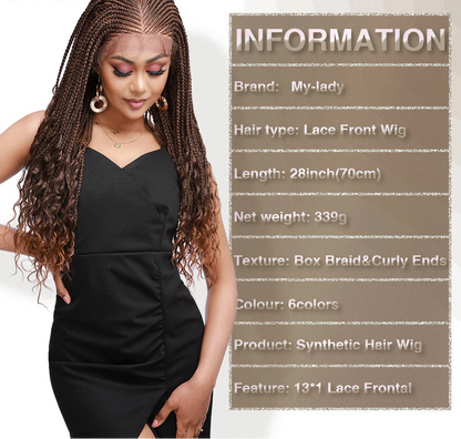 28inch cornrow braids lace wigs