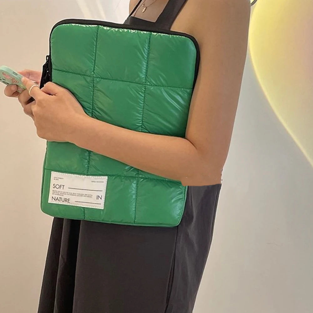Down padded laptop sleeve bag