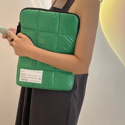 Down padded laptop sleeve bag