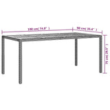 Durable Poly Rattan & Acacia Wood Garden Table