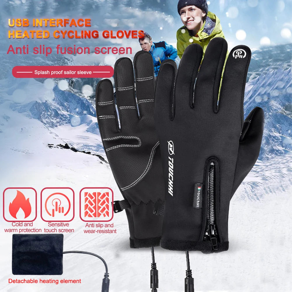 Usb touch screen anti-slip glove for cycling