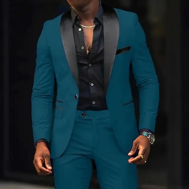 Casual 2 piece men's wedding suits