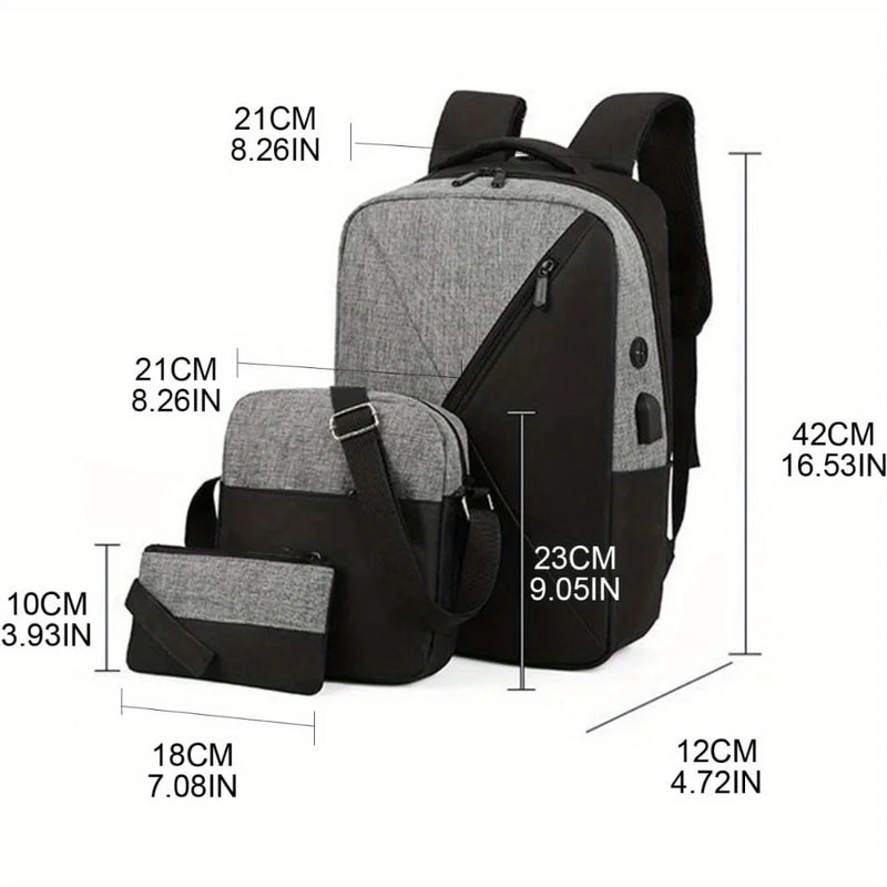 3pcs Versatile Trendy Washable Computer Bag