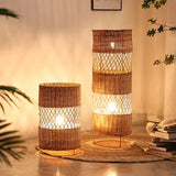 Retro Hand-woven Rattan Floor Lamp