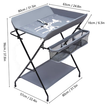 Folding Infant Diaper Nursery Organizer Changer Unit