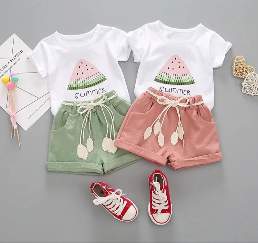 Summer baby girls clothing set