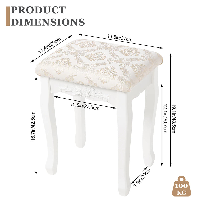 Lovely Bedroom Padded Dressing Table Stool