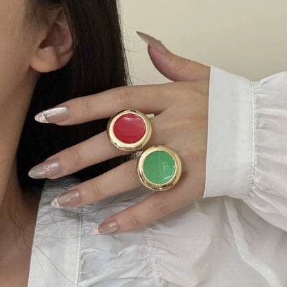 Dripping Glaze Round Polished Finish Ring