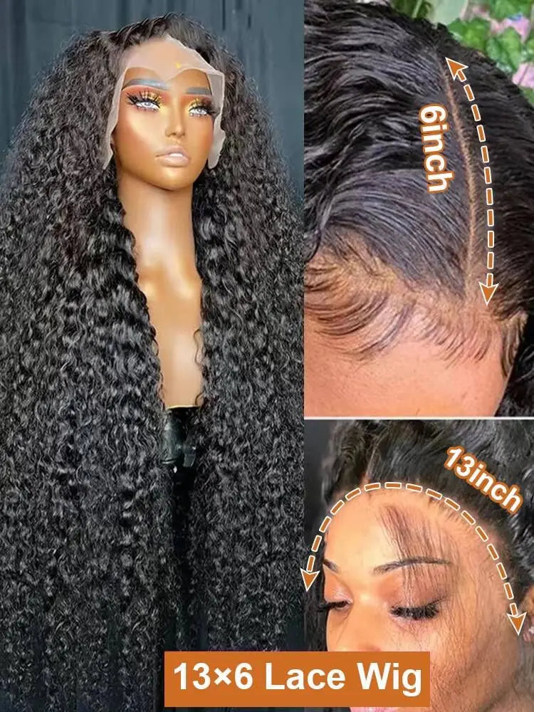 Deep wave human hair frontal wig