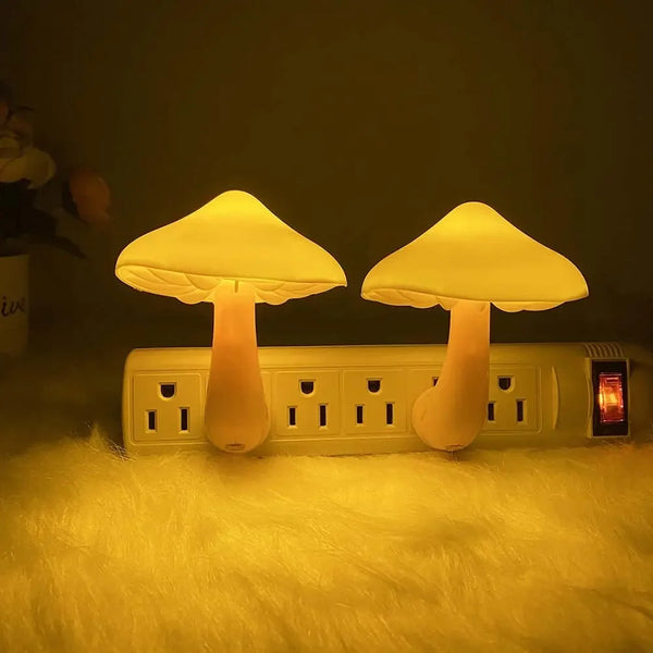 220V Sensor Plug in LED Bed Cute Mushroom Nightlight