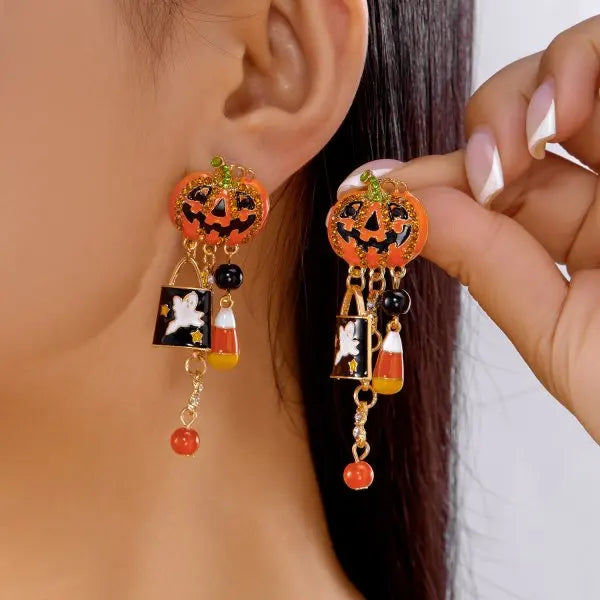 Gothic Vampire Bat Halloween Pendant Earring