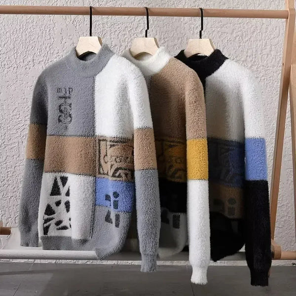 Men's Winter Warm O Neck Plush Sweater