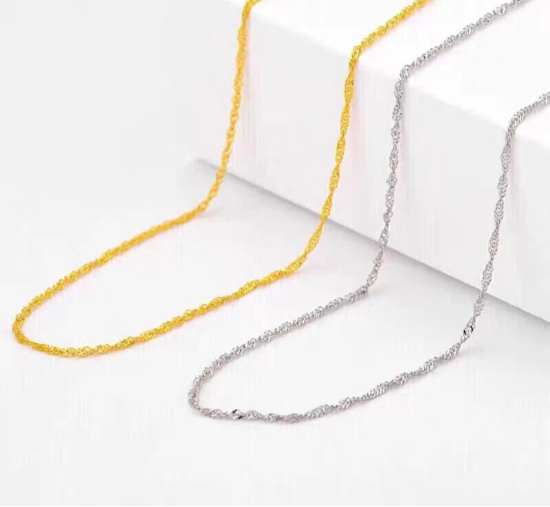 Original 18k Wave Chains Gold Necklaces