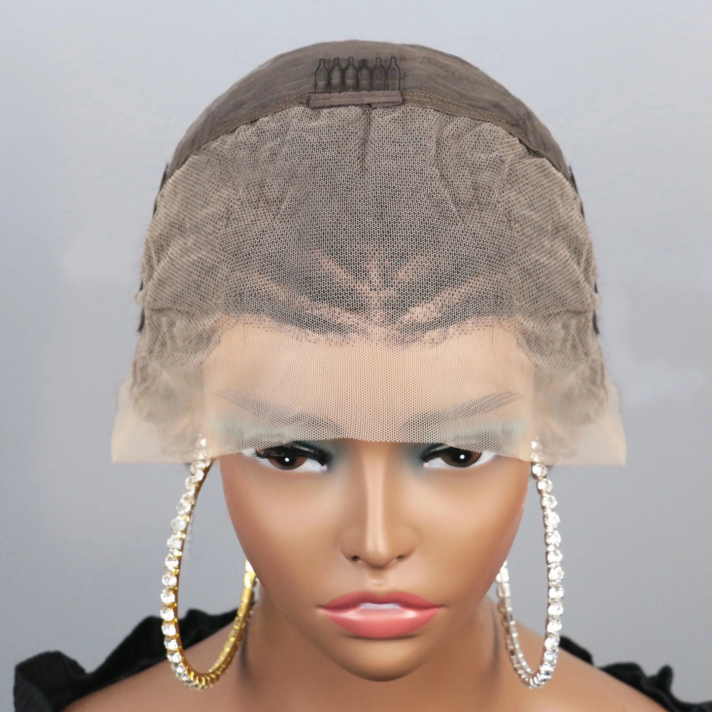 Braided afro puff lace frontal hair wig
