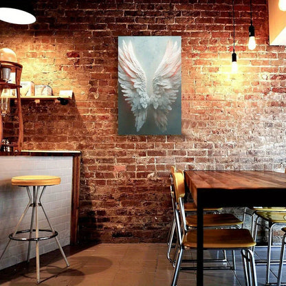 Canvas painting with wooden frame wall art