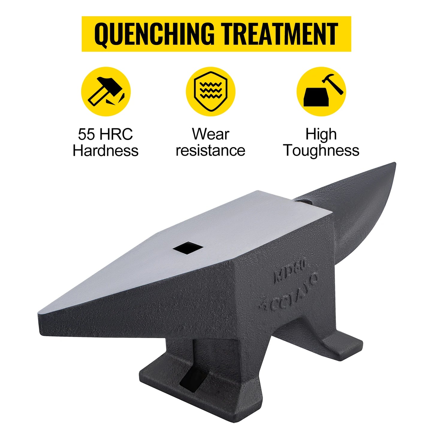 Single round horn anvil steel block