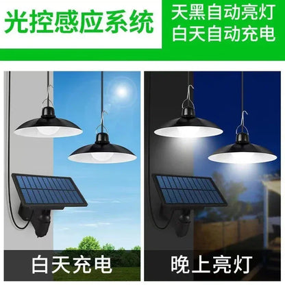 Solar pendant light with remote control