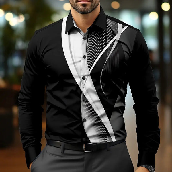 Men's 3d Printed Business Shirt