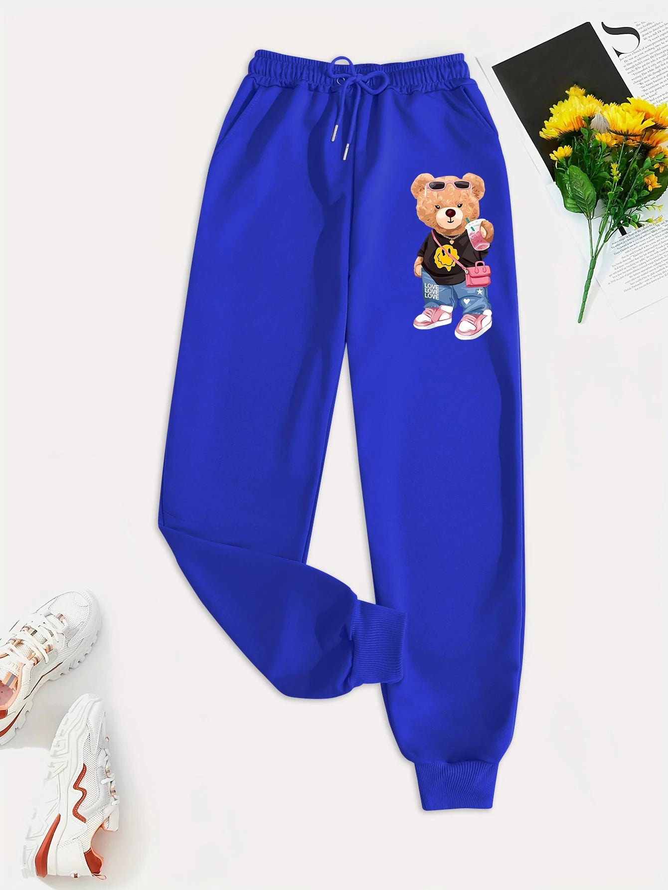 Loose fashion drawstring pockets sweatpants