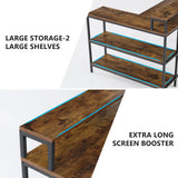 Workstation Computer Desk with 3 Shelves
