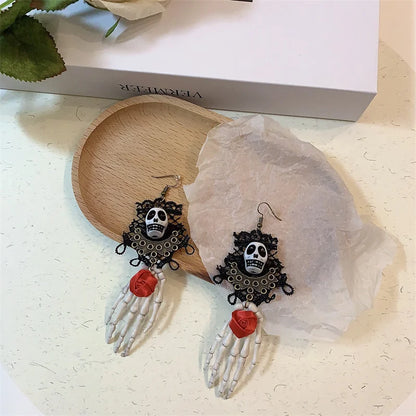 Retro Exaggerated Long Tassel Halloween Jewelry Set
