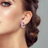 925 Sterling Silver Sparkling Tulip Earrings