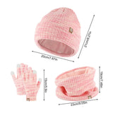 Thermal Warm Soft Winter Hat Scarf Gloves Set