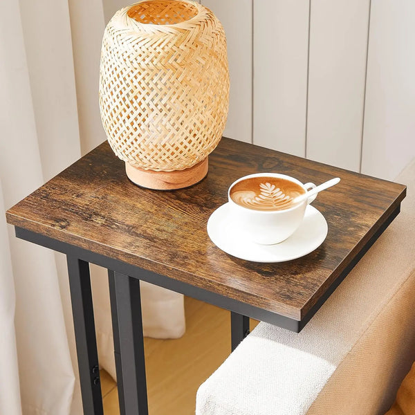 Tall Slim C Shaped Side Table