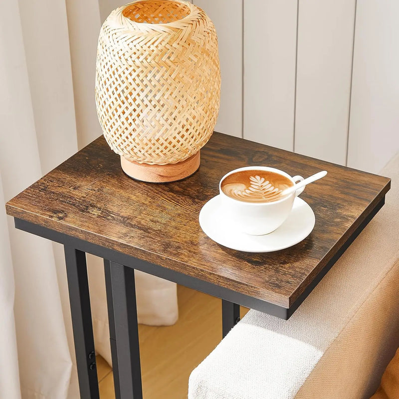Tall Slim C Shaped Side Table