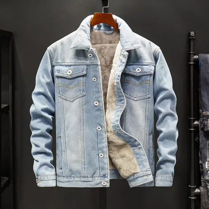 Down collar single breasted loose jacket