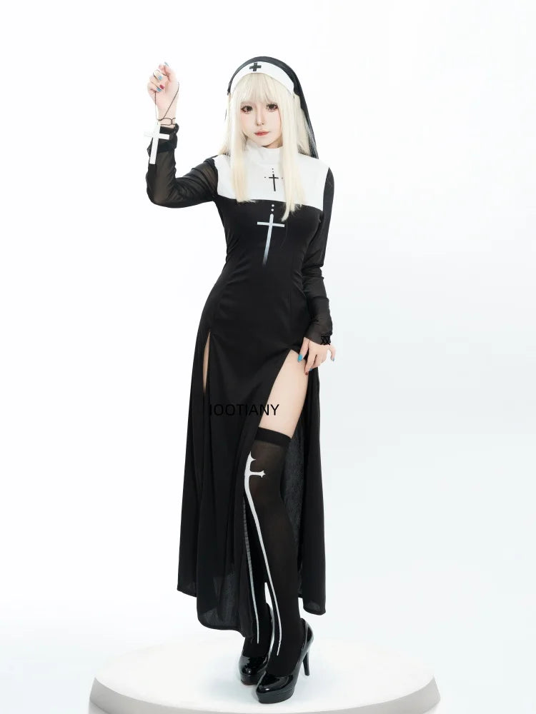 Halloween Cute Female Anime Nun Costume