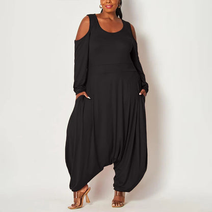 Cross-pants loose wide-leg jumpsuit