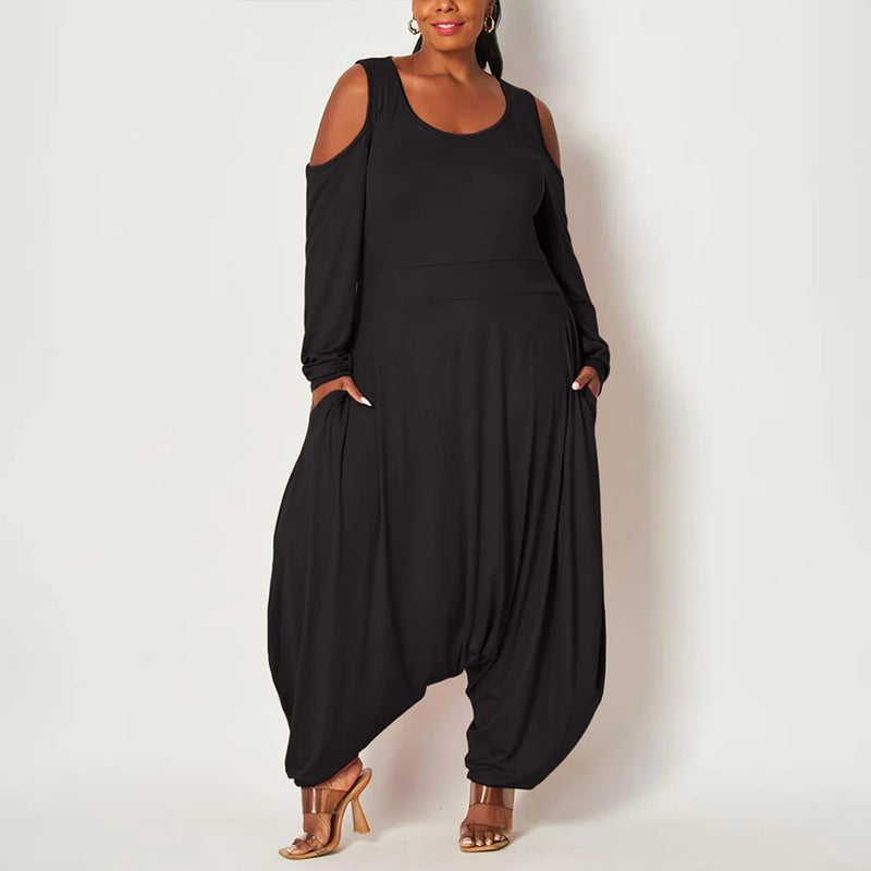 Cross-pants Loose Wide-leg Jumpsuit