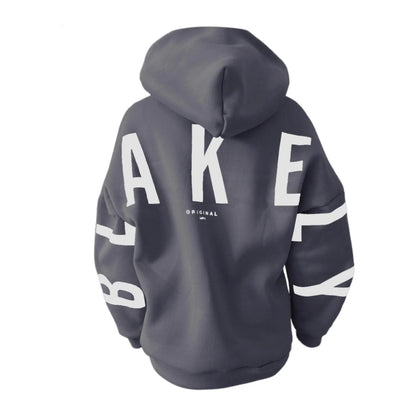 Women's letter printed long sleeved hooded pullover