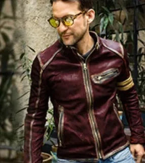 Men's casual leather fashionable jacket