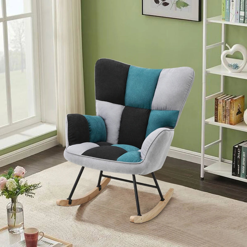 Modern Tufted Upholstered Rocking Chair