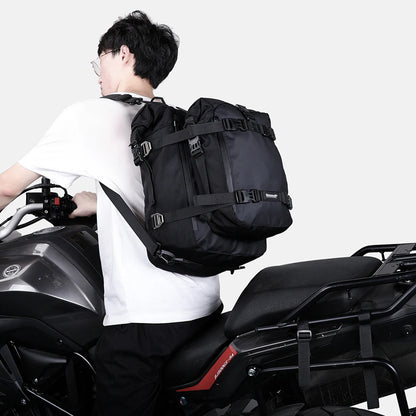 Multi-function motorbike saddle rack luggage bag
