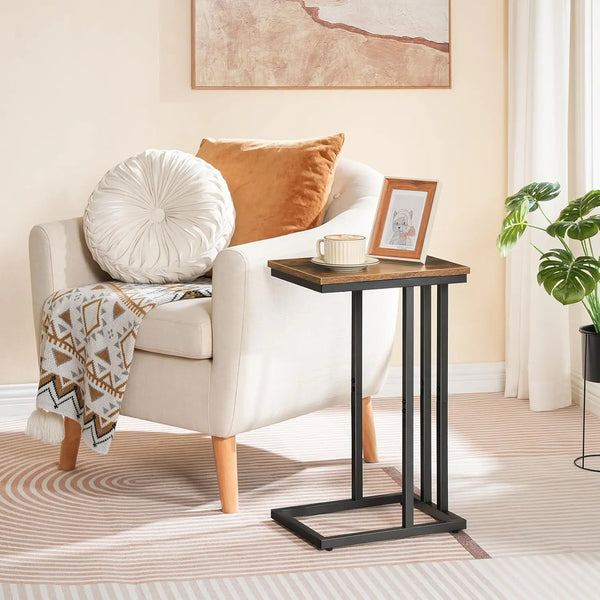 Tall Slim C Shaped Side Table