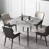 Dining Table with Sintered Stone Top and Metal Legs