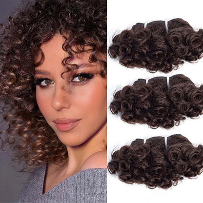 Short curly remy human hair extensions