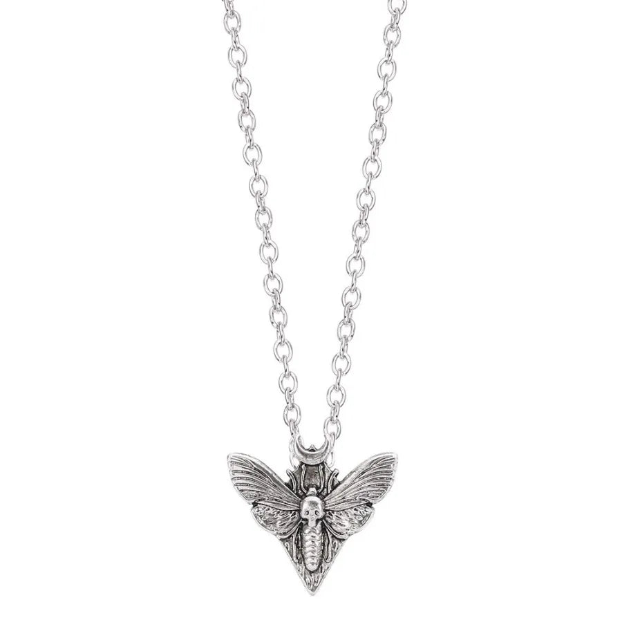 Vintage Metal Angel Insect Necklace