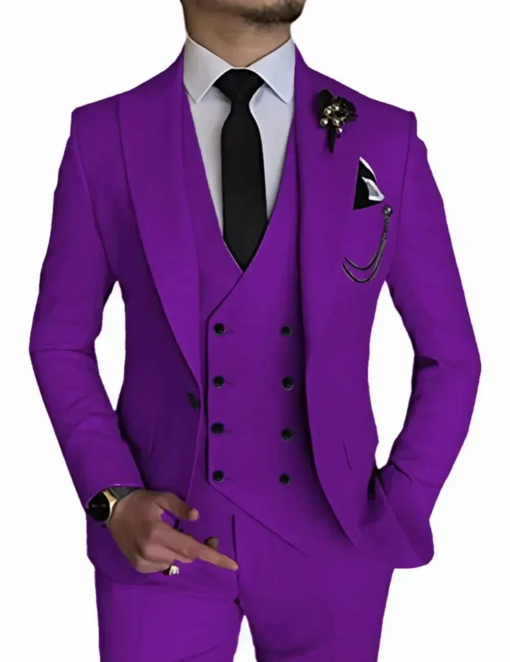 Men's peak lapel business 3piece blazer