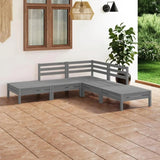 5-Piece Solid Pinewood Garden Lounge Set