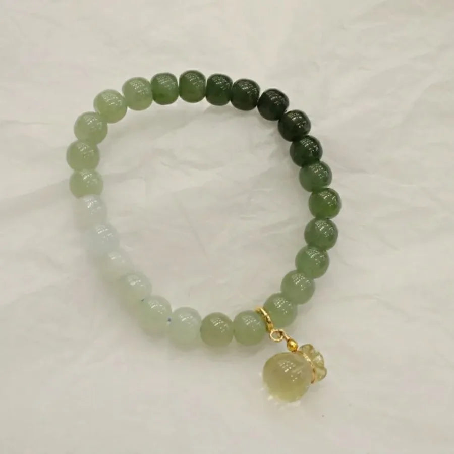 Gradient Jade Barrel Bead Bracelet