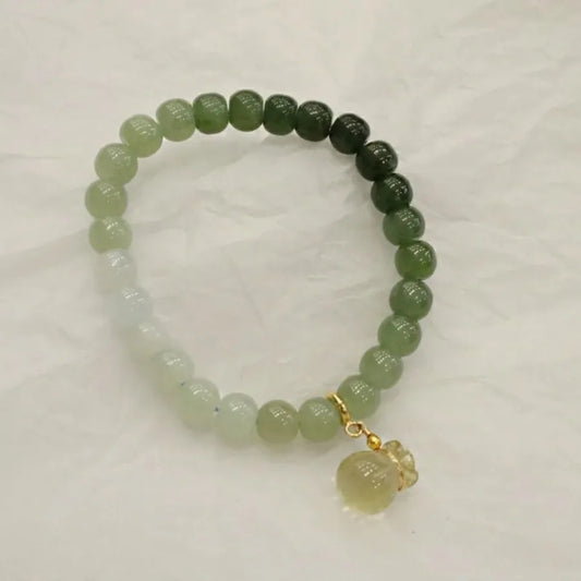 Gradient Jade Barrel Bead Bracelet