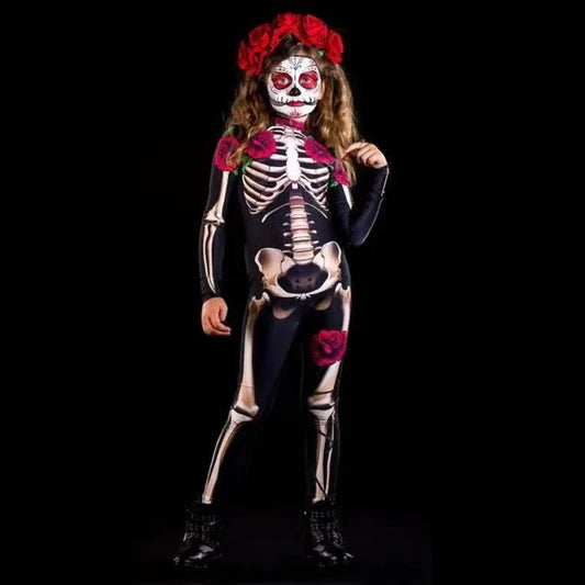 Halloween Rose Skeleton Play Costume