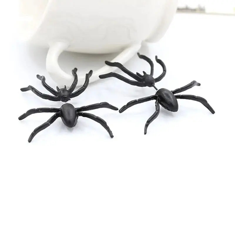 3D Horror Personality Black Spider Halloween Earrings