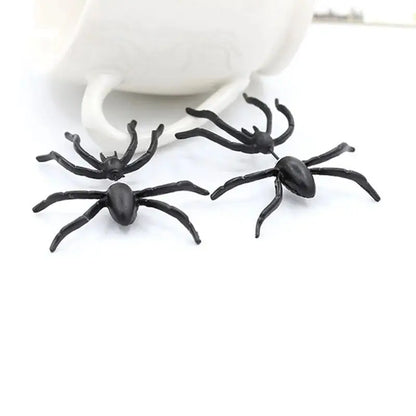 3D Horror Personality Black Spider Halloween Earrings