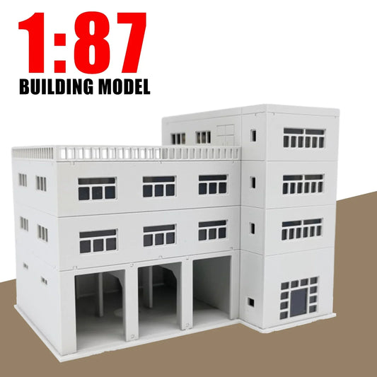 Railroad scenery 3-stall truck building model