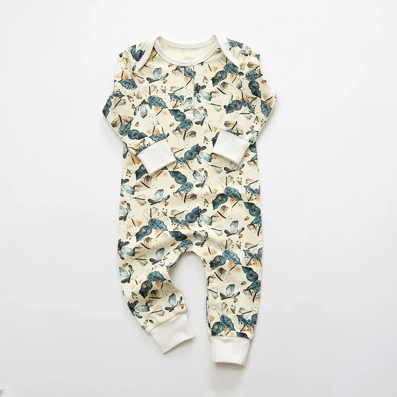 Long Sleeves Soft Cotton Newborn Jumpsuit